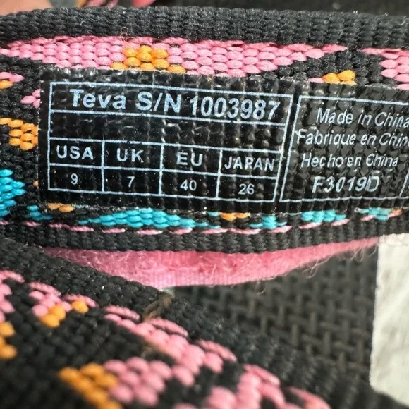 Tevas Original Universal Sandals Pink Black Blue Orange Women’s 9 - Picture 2 of 9